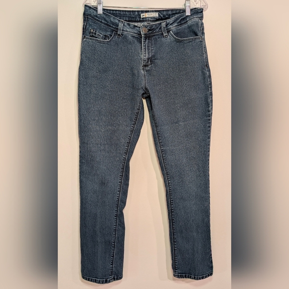 Lee Women's Perfect Fit Stretch Straight Leg Slim Boot Jeans, Size 12 - Picture 1 of 11